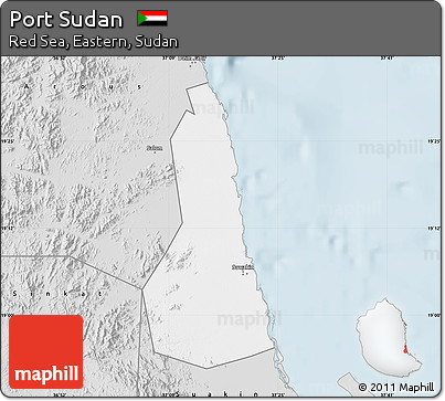Silver Style Map of Port Sudan