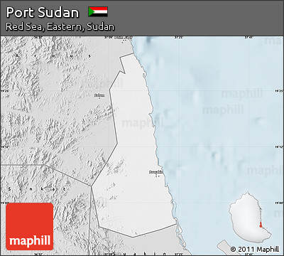 Silver Style Map of Port Sudan
