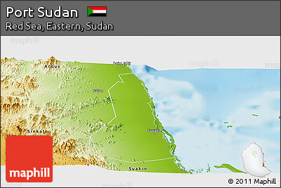 Physical Panoramic Map of Port Sudan
