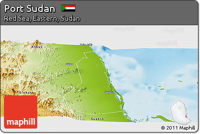 Physical Panoramic Map of Port Sudan