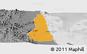 Political Panoramic Map of Port Sudan, desaturated