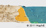 Political Panoramic Map of Port Sudan, satellite outside