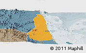 Political Panoramic Map of Port Sudan, semi-desaturated