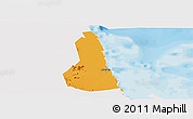 Political Panoramic Map of Port Sudan, single color outside