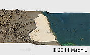 Satellite Panoramic Map of Port Sudan, darken