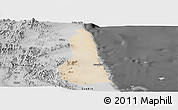 Satellite Panoramic Map of Port Sudan, desaturated