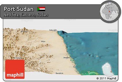Satellite Panoramic Map of Port Sudan