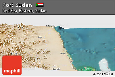 Satellite Panoramic Map of Port Sudan