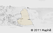 Shaded Relief Panoramic Map of Port Sudan, lighten, desaturated