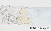 Shaded Relief Panoramic Map of Port Sudan, lighten, semi-desaturated
