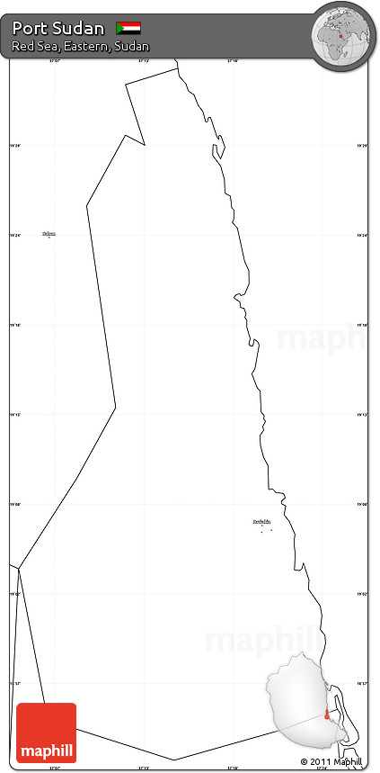 Blank Simple Map of Port Sudan