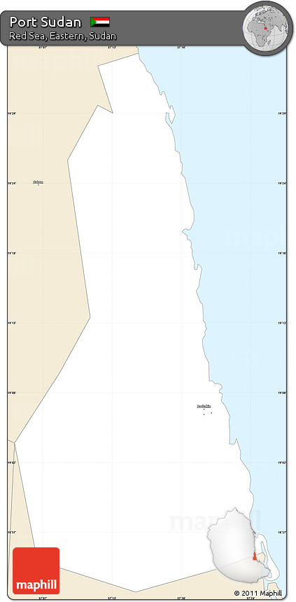 Classic Style Simple Map of Port Sudan