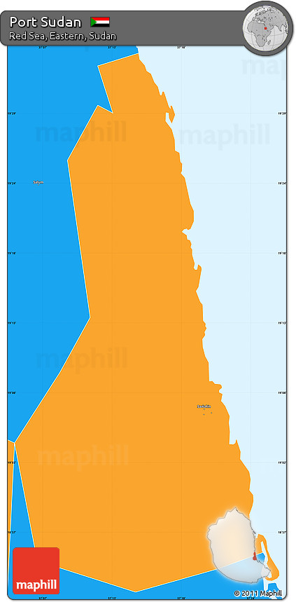Political Simple Map of Port Sudan