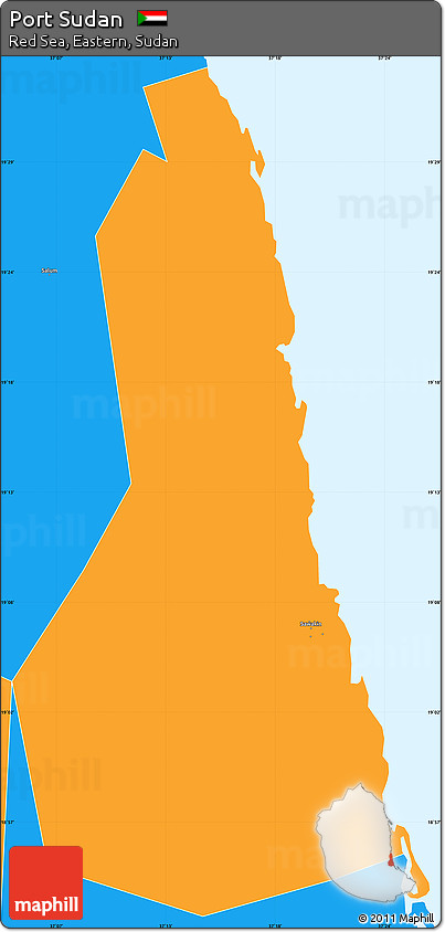 Political Simple Map of Port Sudan
