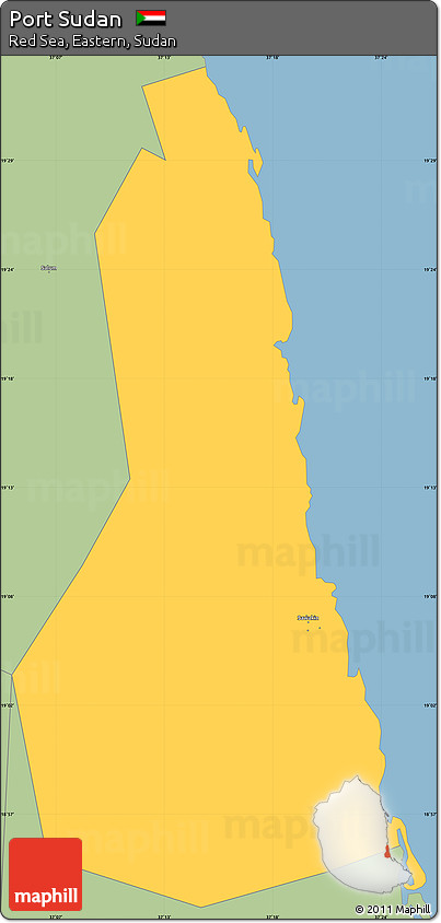 Savanna Style Simple Map of Port Sudan