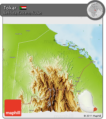 Physical 3D Map of Tokar