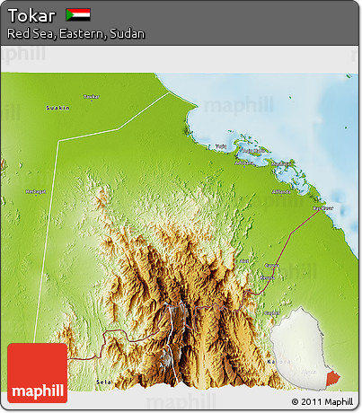Physical 3D Map of Tokar