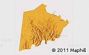 Political 3D Map of Tokar, cropped outside
