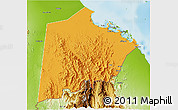 Political 3D Map of Tokar, physical outside