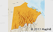 Political 3D Map of Tokar, shaded relief outside