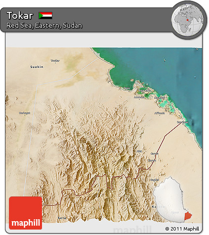Satellite 3D Map of Tokar