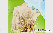 Satellite 3D Map of Tokar, physical outside