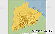 Savanna Style 3D Map of Tokar, single color outside