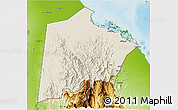 Shaded Relief 3D Map of Tokar, physical outside