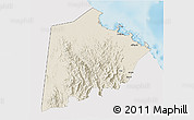 Shaded Relief 3D Map of Tokar, single color outside