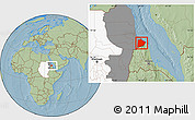Savanna Style Location Map of Tokar, highlighted country, highlighted grandparent region, hill shading