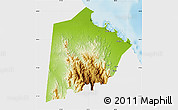 Physical Map of Tokar, single color outside