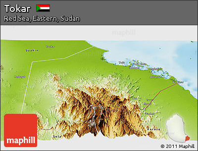 Physical Panoramic Map of Tokar