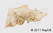 Satellite Panoramic Map of Tokar, cropped outside