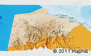 Satellite Panoramic Map of Tokar, political outside