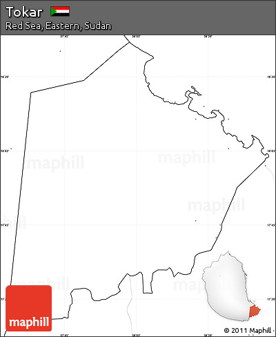 Blank Simple Map of Tokar, no labels