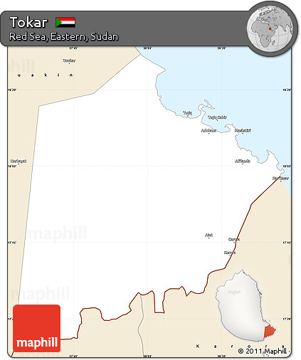 Classic Style Simple Map of Tokar