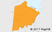 Political Simple Map of Tokar, single color outside, borders and labels
