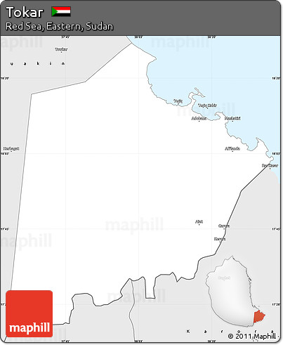 Silver Style Simple Map of Tokar
