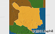 Political 3D Map of Juba, darken