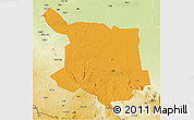 Political 3D Map of Juba, physical outside