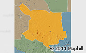 Political 3D Map of Juba, semi-desaturated