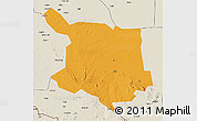 Political 3D Map of Juba, shaded relief outside