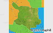 Satellite 3D Map of Juba, political outside