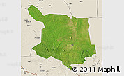 Satellite 3D Map of Juba, shaded relief outside