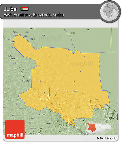 Savanna Style 3D Map of Juba