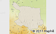 Shaded Relief 3D Map of Juba, physical outside