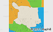 Shaded Relief 3D Map of Juba, political outside