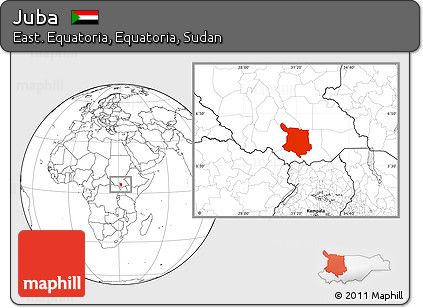 Blank Location Map of Juba