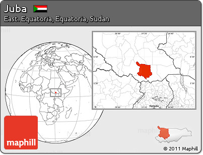 Blank Location Map of Juba