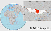 Gray Location Map of Juba, highlighted grandparent region